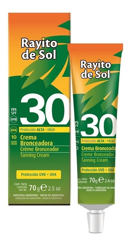 RAYITO DE SOL CREMA BRONCEADORA FPS 30 X 70 G.